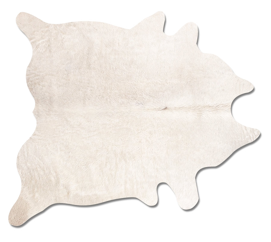 Off White Cowhide Print Area Rug – Handmade