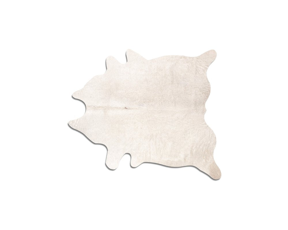 Off White Cowhide Print Rug – Soft, Modern Accent