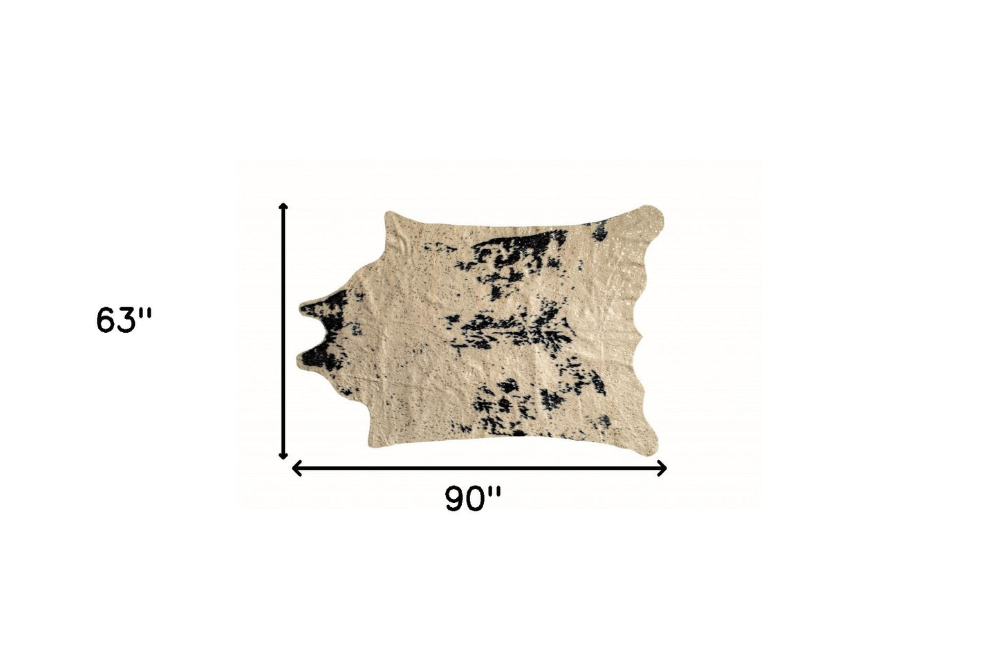Off White, Black & Gold Faux Cowhide Area Rug – Washable