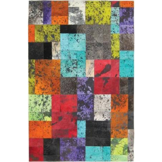 Madisons Colorful Patchwork Cowhide Area Rug