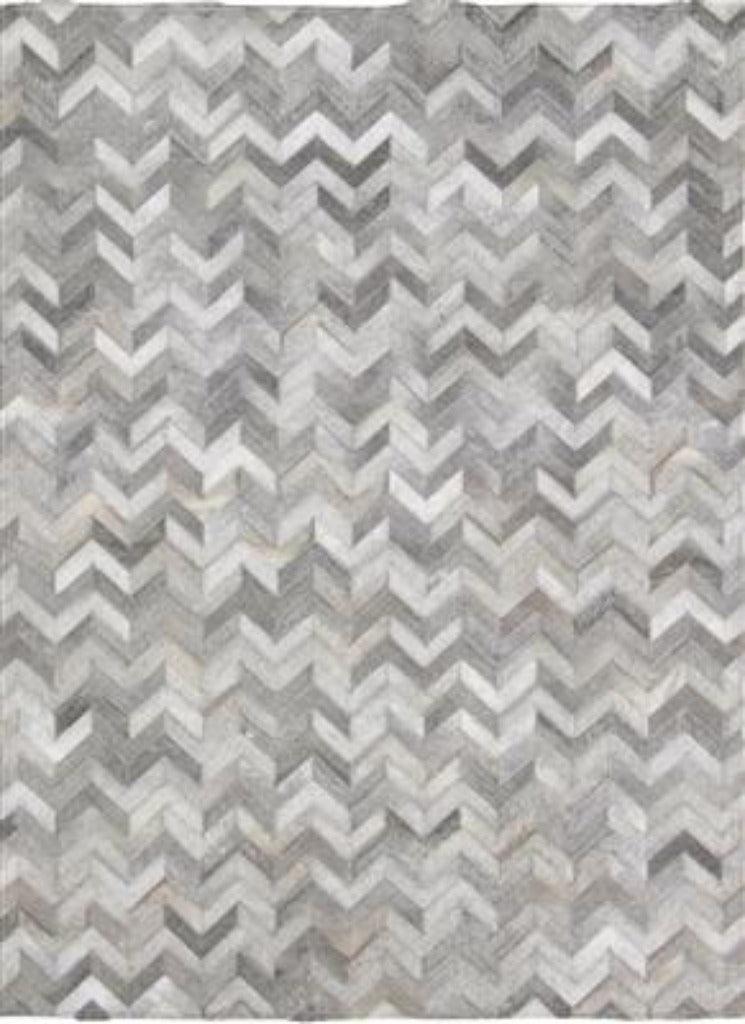 Posh Rug Madisons Gray/Grey Chevron Cowhide Rug