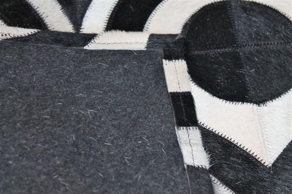 Area Rugs - Madisons Black And White Rug - Geometric Cowhide Pattern