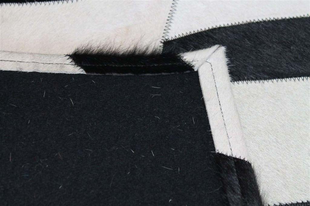 Area Rugs - Madisons Black And White Zebra Striped Patchwork Cowhide Rug