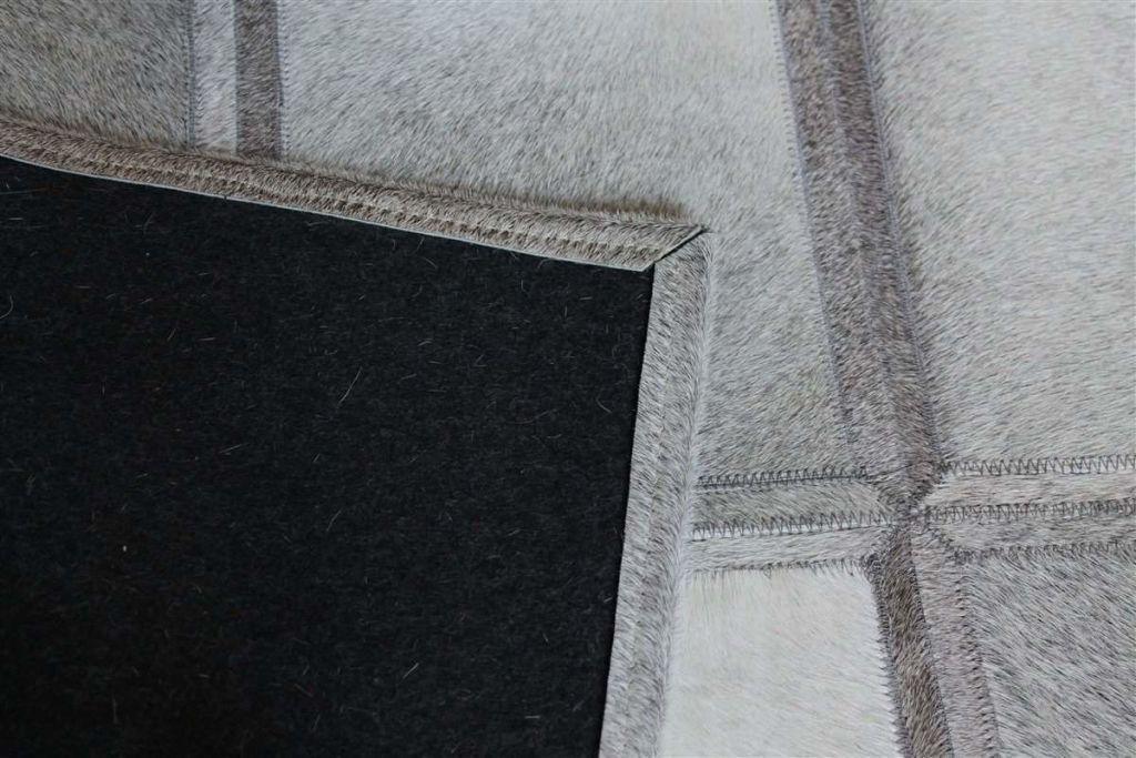 Area Rugs - Madisons Multi-Tone Grey Patchwork Brick Pattern Cowhide Area Rug