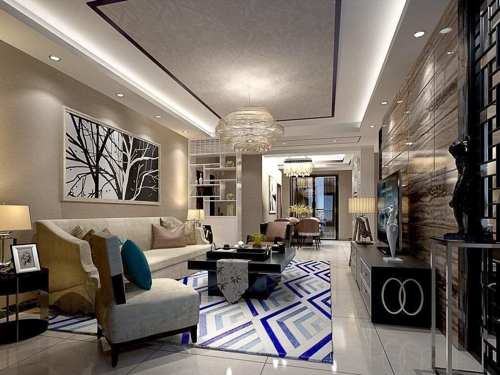 Area Rugs - Poshrug Half Chevron Blue White Cowhide Rug