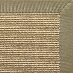 Bone Sisal Rug with Basil Green Cotton Border - Free Shipping