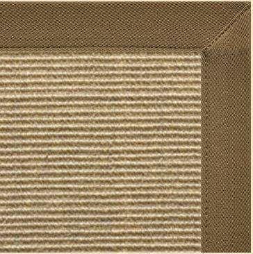 Bone Sisal Rug with Canvas Mocha Border - Free Shipping
