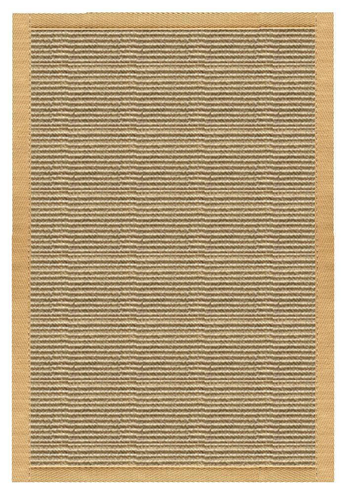 Area Rugs - Sustainable Lifestyles Bone Sisal Rug With Honeycomb Cotton Border