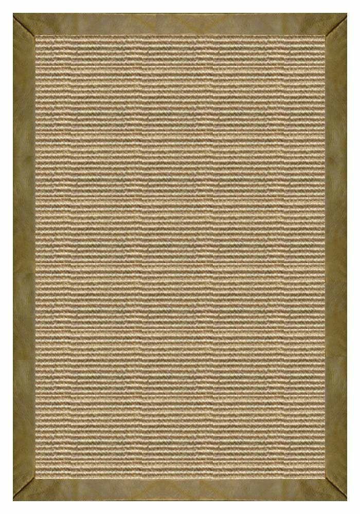 Area Rugs - Sustainable Lifestyles Bone Sisal Rug With Sage Leather Border