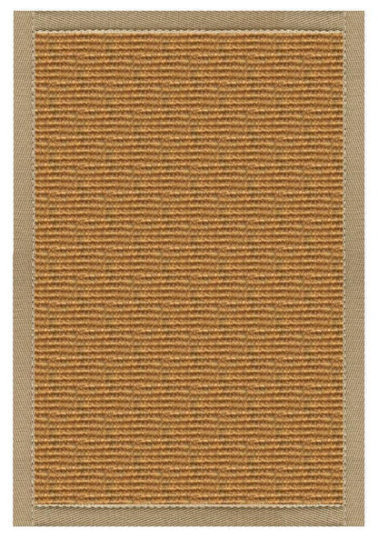 Area Rugs - Sustainable Lifestyles Cognac Sisal Rug With Oatmeal Cotton Border