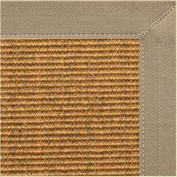 Cognac Sisal Rug with Putty Canvas Border - Free Shipping