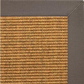 Cognac Sisal Rug with Silver Shadow Cotton Border - Free Shipping