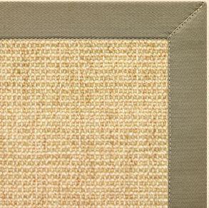 Sand Sisal Rug with Basil Green Cotton Border - Free Shipping