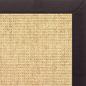Sand Sisal Rug with Black Linen Border - Free Shipping