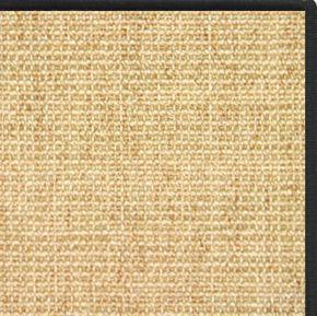 Sand Sisal Rug with Black Serged Border - Free Shipping