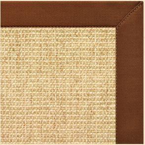 Sand Sisal Rug with Burnt Sienna Cotton Border - Free Shipping