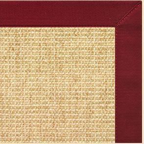 Sand Sisal Rug with Cardinal Red Cotton Border - Free Shipping