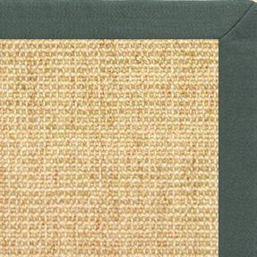 Sand Sisal Rug with Green Linen Border - Free Shipping