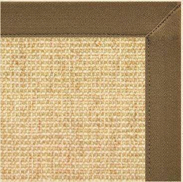Sand Sisal Rug with Mocha Brown Canvas Border - Free Shipping