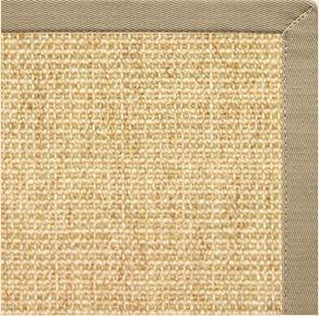 Sand Sisal Rug with Moon Rock Gray Cotton Border - Free Shipping