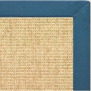 Sand Sisal Rug with Paradise Blue Cotton Border - Free Shipping
