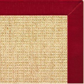 Sand Sisal Rug with Poppy Cotton Border - Free Shipping
