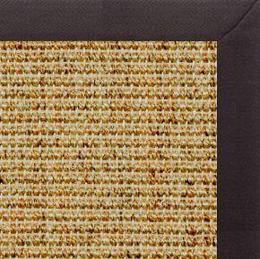 Spice Sisal Rug with Black Linen Border - Free Shipping