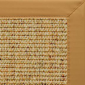 Spice Sisal Rug with Chamois Faux Leather Border - Free Shipping