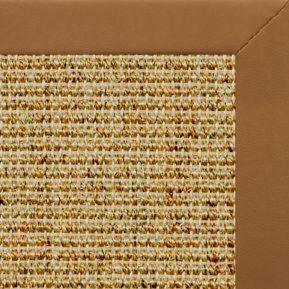 Spice Sisal Rug with Cinnamon Faux Leather Border - Free Shipping