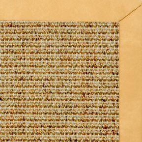 Spice Sisal Rug with Gold Faux Leather Border - Free Shipping