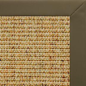 Spice Sisal Rug with Moss Faux Leather Border - Free Shipping