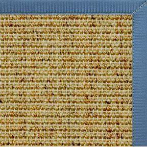 Spice Sisal Rug with Slate Blue Cotton Border - Free Shipping