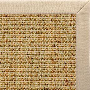 Posh Rug Spice Sisal Rug with Taupe Linen Border