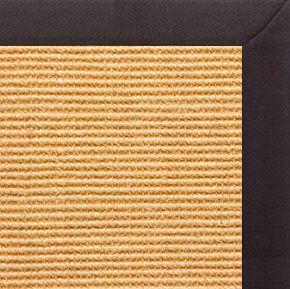 Tan Sisal Rug with Black Linen Border - Free Shipping