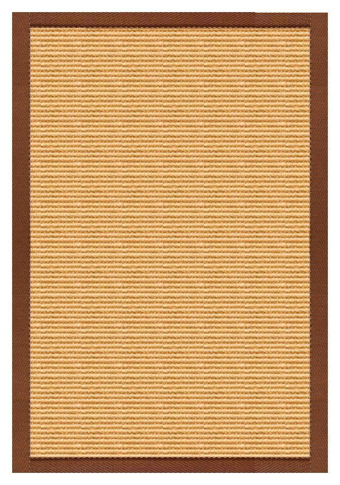 Area Rugs - Sustainable Lifestyles Tan Sisal Rug With Burnt Sienna Cotton Border