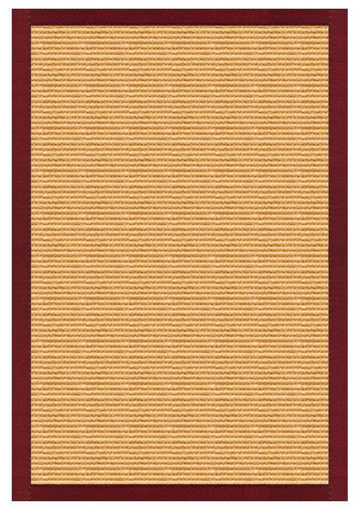 Area Rugs - Sustainable Lifestyles Tan Sisal Rug With Cardinal Red Cotton Border
