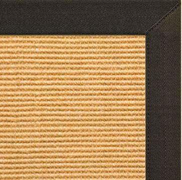 Tan Sisal Rug with Chocolate Canvas Border - Free Shipping