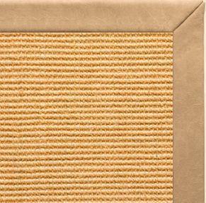 Tan Sisal Rug with Desert Faux Leather Border - Free Shipping