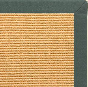 Tan Sisal Rug with Green Linen Border - Free Shipping