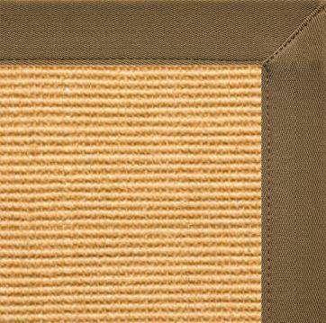 Tan Sisal Rug with Mocha Canvas Border - Free Shipping