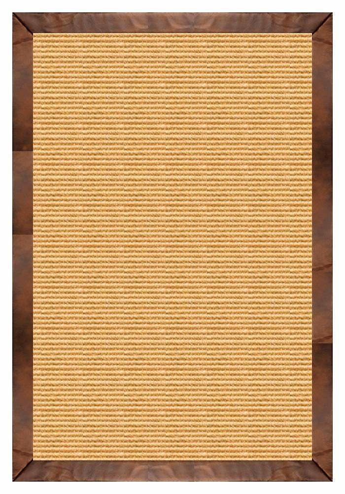 Area Rugs - Sustainable Lifestyles Tan Sisal Rug With Oak Leather Border