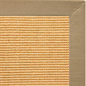 Tan Sisal Rug with Pale Ash Cotton Border - Free Shipping