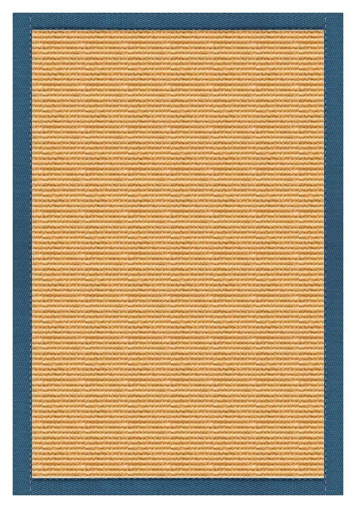 Area Rugs - Sustainable Lifestyles Tan Sisal Rug With Paradise Blue Cotton Border