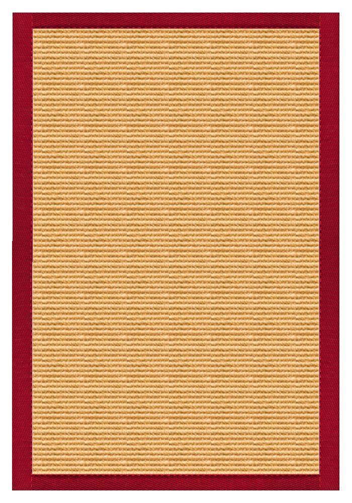 Area Rugs - Sustainable Lifestyles Tan Sisal Rug With Poppy Cotton Border