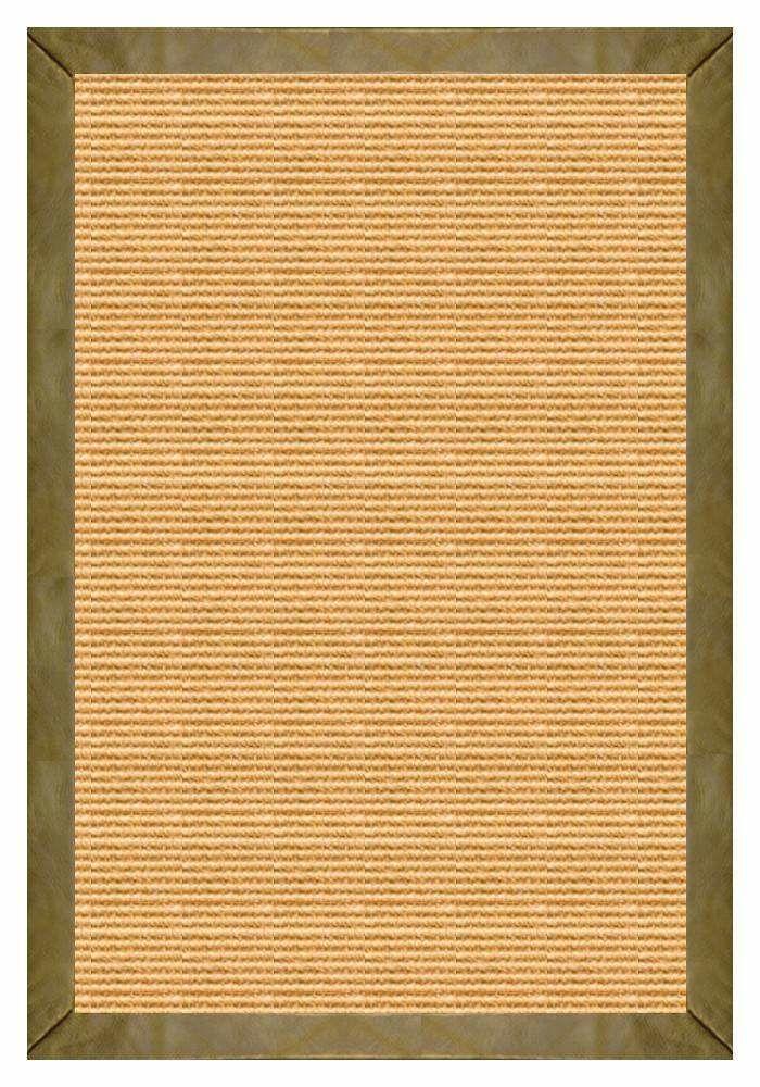 Area Rugs - Sustainable Lifestyles Tan Sisal Rug With Sage Leather Border