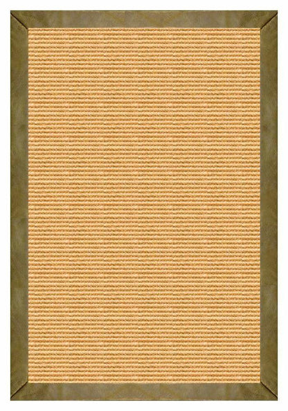Area Rugs - Sustainable Lifestyles Tan Sisal Rug With Sage Leather Border