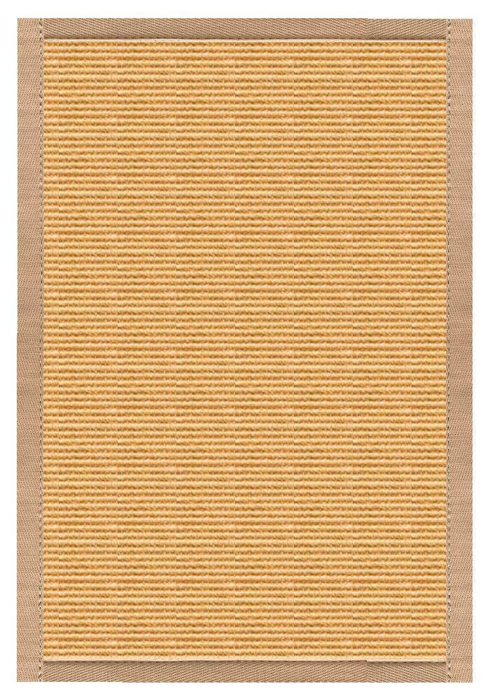 Area Rugs - Sustainable Lifestyles Tan Sisal Rug With Straw Cotton Border
