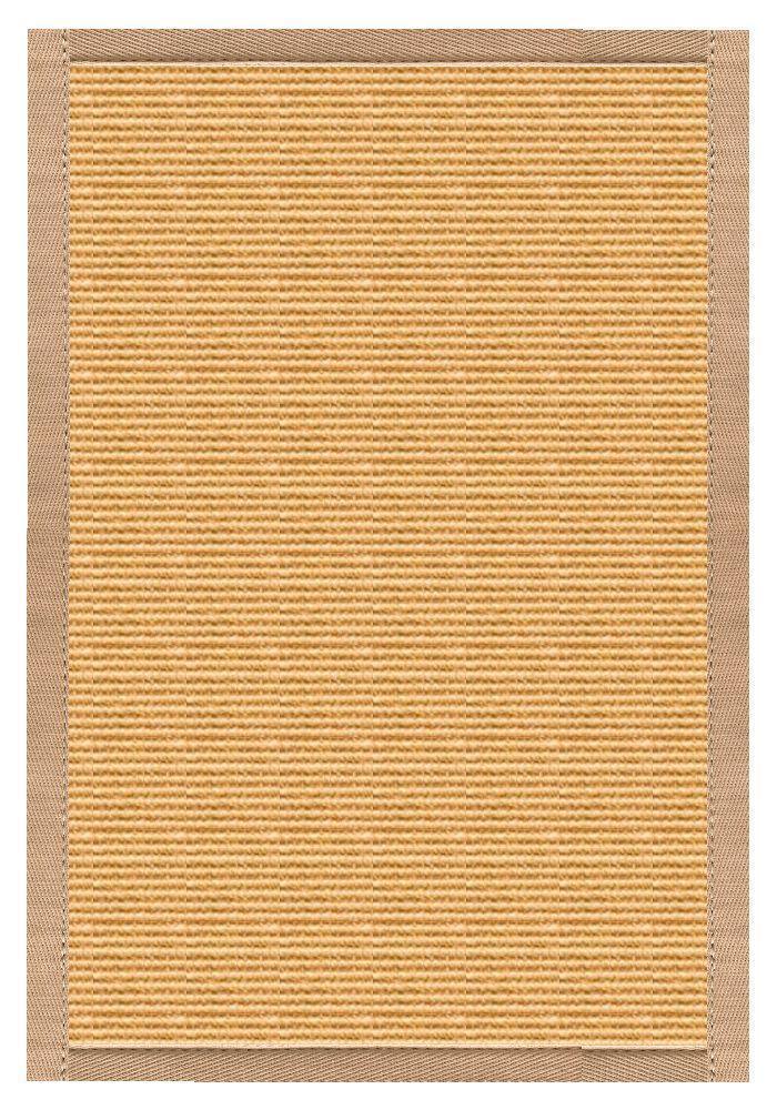 Area Rugs - Sustainable Lifestyles Tan Sisal Rug With Straw Cotton Border