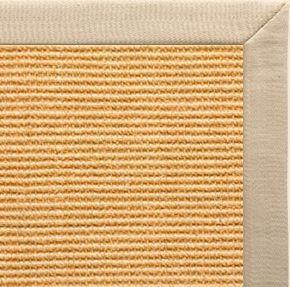 Tan Sisal Rug with Taupe Linen Border - Free Shipping