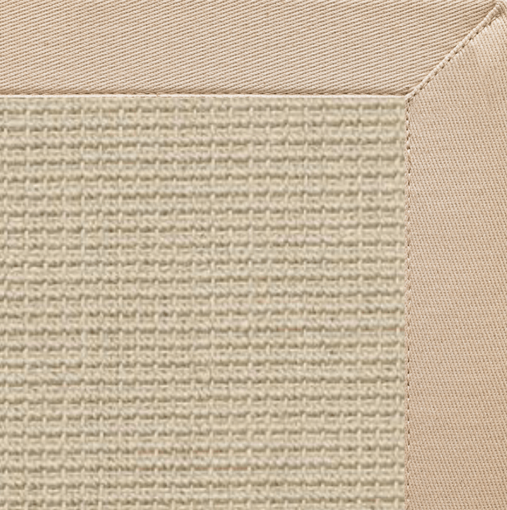 Posh Rug Linen Color Brasilia Sisal Rug with Alabaster Cotton Border